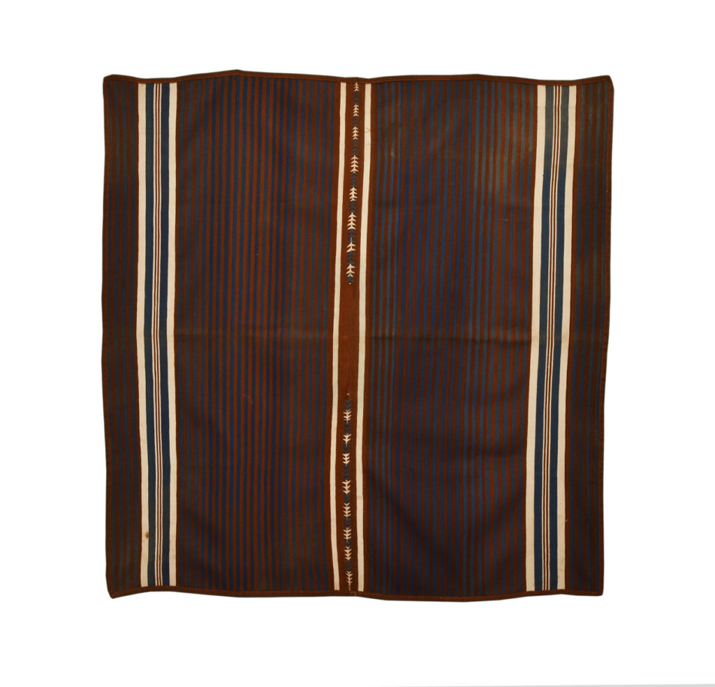 Blue and Brown Striped Poncho