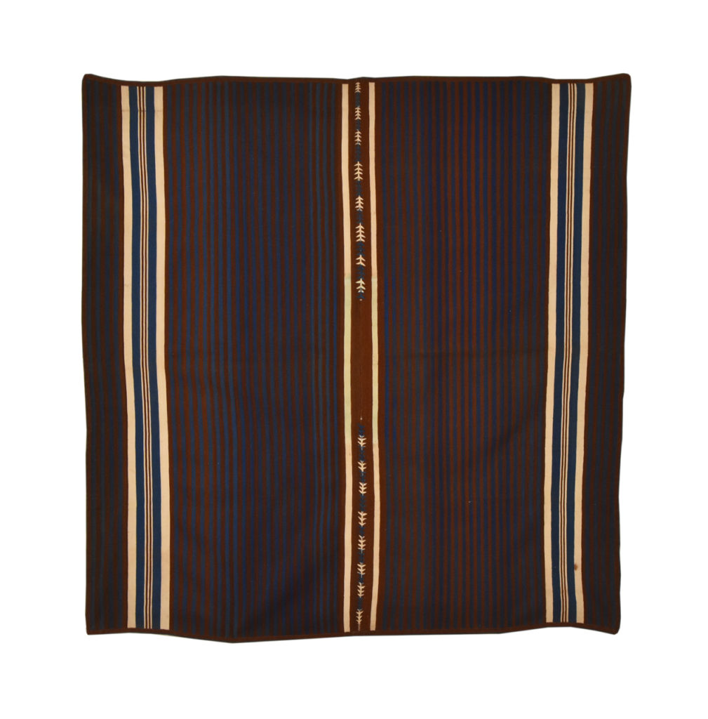 Blue and Brown Striped Poncho